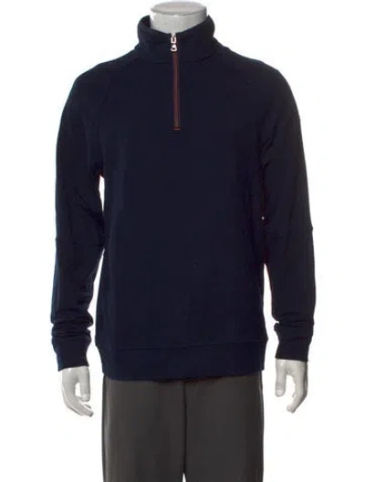 Pre-owned Paul & Shark Mock Neck Long Sleeve Sweatshirt In Blue