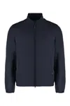 Paul & Shark Nylon Jacket With High Collar And Pockets In Blue