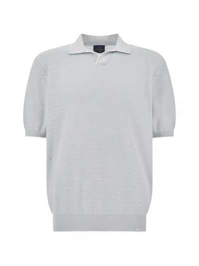 Paul & Shark Open-collar Cotton T-shirt In Gray