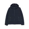 Paul & Shark Quilted Hooded Jacket With Side Zip Pockets In Blue