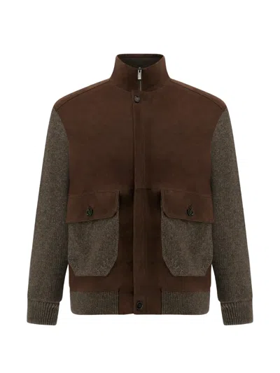 Paul & Shark Panelled Bomber Jacket In Multi