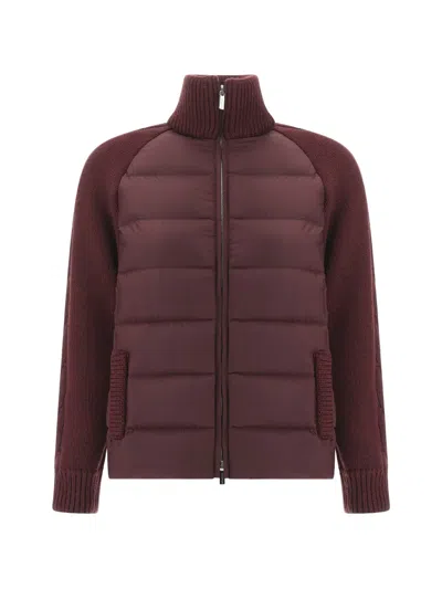 Paul & Shark Panelled Quilted Jacket In Brown