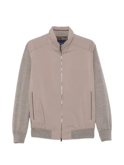 Paul & Shark Panelled Zip Jacket In Grey