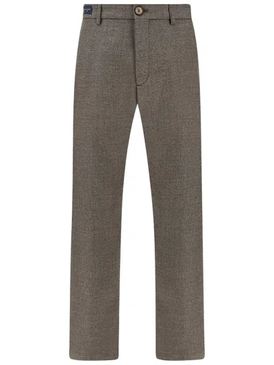 Paul & Shark Pantaloni Bellagio In Twill Di Lana In Green