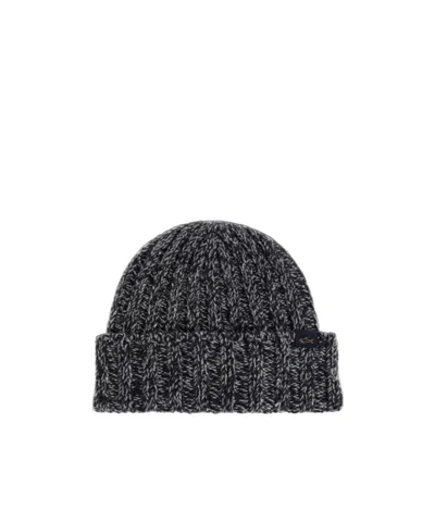 Paul & Shark Ribbed-knit Beanie Hat In Gray