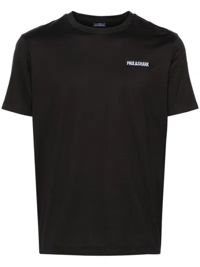 Paul & Shark Photograph-print Cotton T-shirt In Black