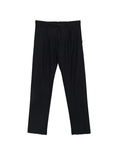 Paul & Shark Pinstripe-pattern Pleated Trousers In Blue