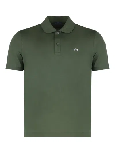 Paul & Shark Piqué Short-sleeve Polo Shirt In Green