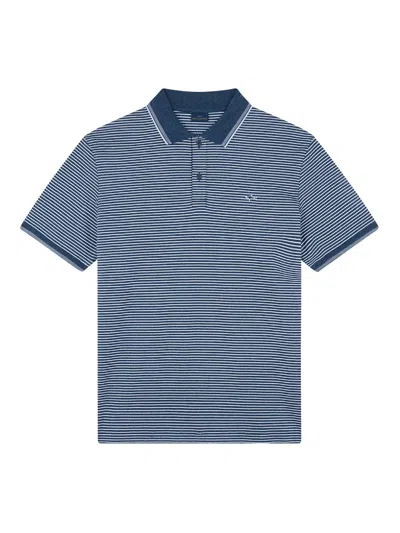 Paul & Shark Pique 'striped Cotton Pole In Blue