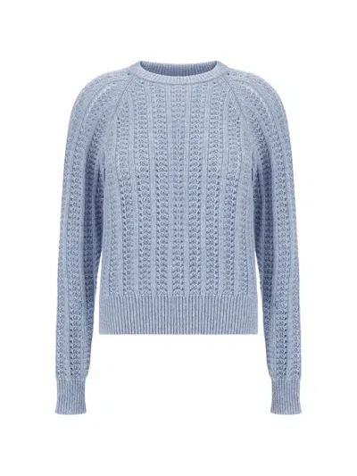 Paul & Shark Piuma Pointelle-knit Sweater In Blue