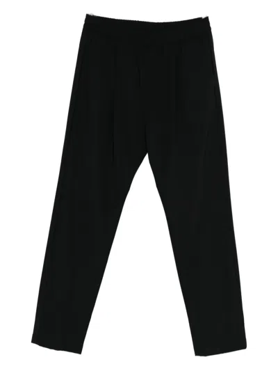 Paul & Shark Pleated Elastic-waist Trousers In Black
