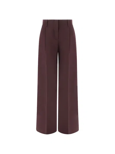 Paul & Shark Pleated Wide-leg Trousers In Brown