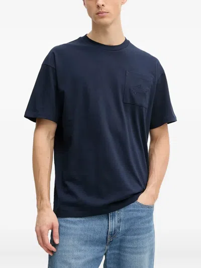 Paul & Shark Pocket Embroidered T-shirt In Blue