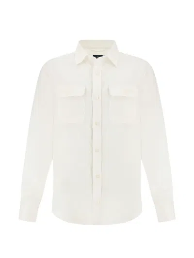 Paul & Shark Pocket Linen Shirt In White