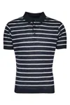 Paul & Shark Blue Short Sleeve Striped Polo