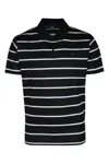 Paul & Shark Black Short Sleeve Striped Polo In Black