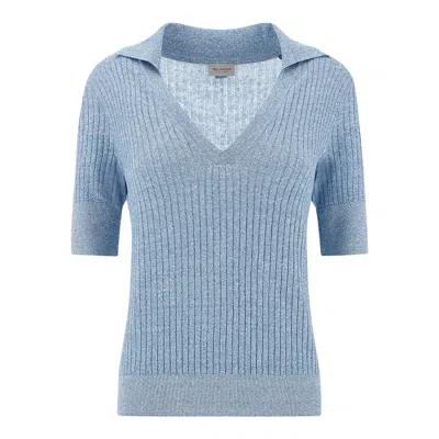 Paul & Shark Urukai Linen And Cotton V-neck Polo Shirt In Blue