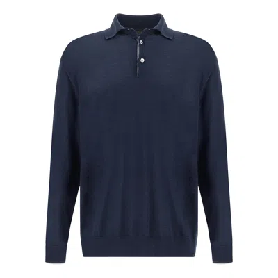 Paul & Shark Polo In Cashmere And Silk Jaipur In Blue