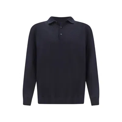 Paul & Shark Cashmere And Silk Polo Shirt In Black