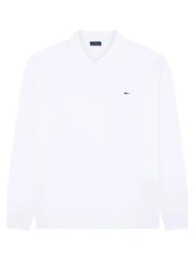 Paul & Shark Polo In Cotone Con Logo A Maniche Lunghe In White