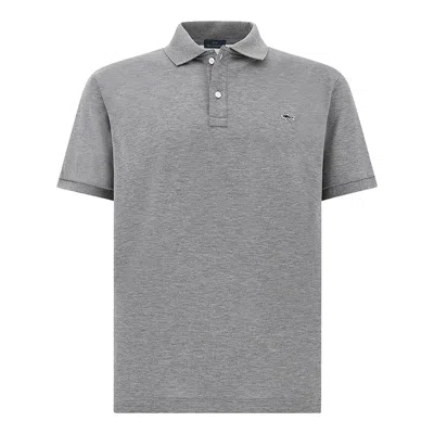 Paul & Shark Short-sleeved Cotton Polo Shirt For Casual Style In Gray