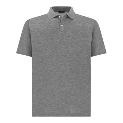Paul & Shark Double Piqué Cotton Polo In Gray