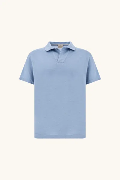 Paul & Shark Polo In Cotton And Cashmere In Blue