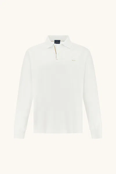 Paul & Shark Polo In Double Mercerised Cotton Jersey In Neutral