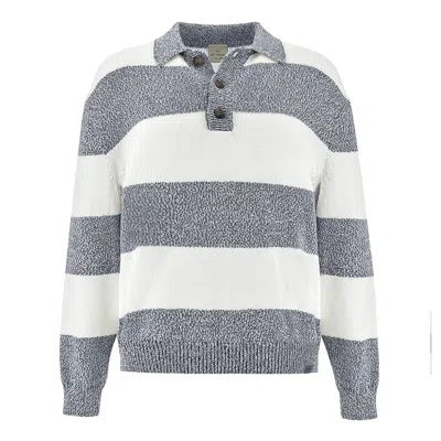 Paul & Shark Knit Polo In Piuma Cotton With Striped Pattern In Multi
