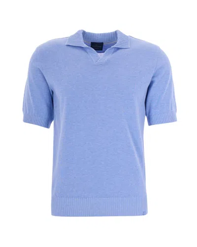 Paul & Shark Polo Open Collar Azzurra In Blue