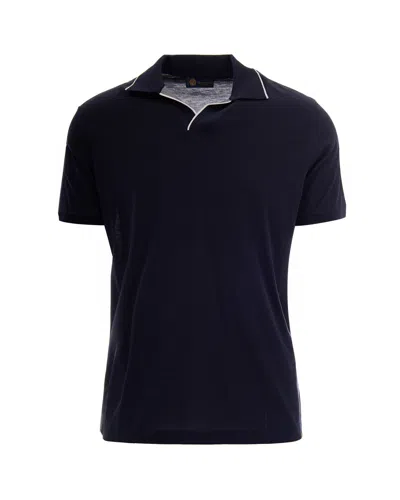 Paul & Shark Polo Open Collar Blu In Black
