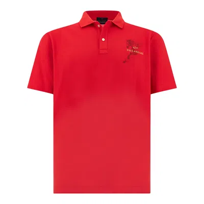 Paul & Shark Polo Shirt In Cotton Piqué Year Of The Horse In Red