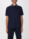 Paul & Shark Polo In Cotone Double Piqué Con Dettagli A Righe In Blue