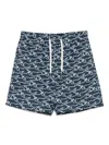 Paul & Shark Swim Trunks Print Drawstring Waistband In Blue