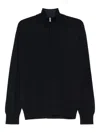 Paul & Shark Maglia Mezza Zip In Cotone E Cashmere In Black