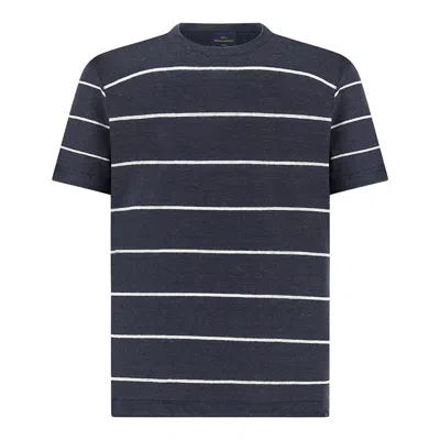 Paul & Shark Pure Linen Jersey T-shirt In Blue