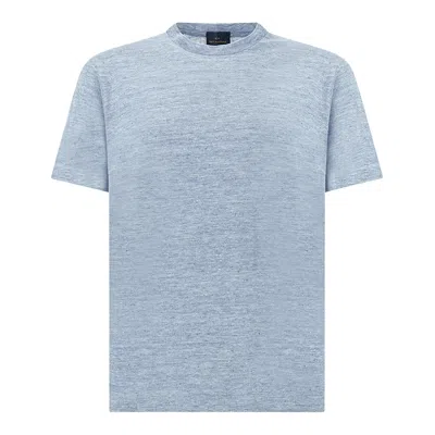 Paul & Shark Pure Linen Jersey T-shirt In Blue