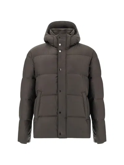 Paul & Shark Quilted Hooded Jacket In Gray