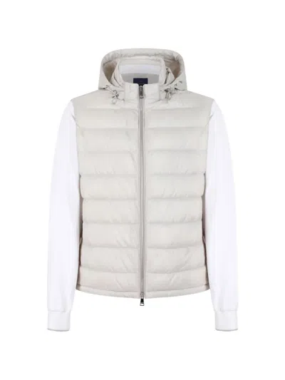 Paul & Shark Quilted Hooded Jacket In Neutral