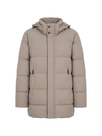 Paul & Shark Quilted Hooded Jacket In Neutral