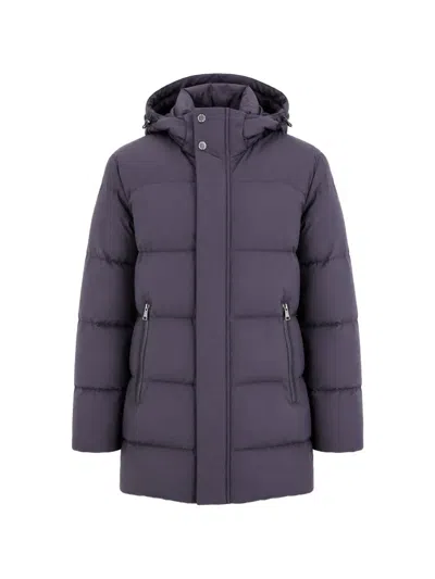 Paul & Shark Giubbotto In Piuma Hooded Padded Down Jacket In Purple