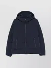 Paul & Shark Quilted Hooded Jacket With Side Zip Pockets In Blue