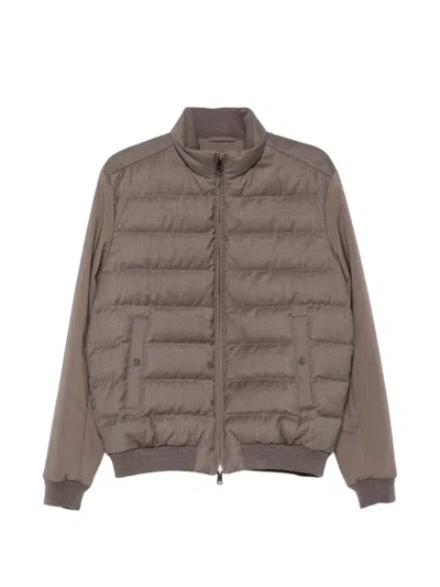 Paul & Shark Quilted Panelled Jacket In Animal Print