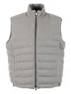 Paul & Shark Padded Gilet In Wool And Cashmere In Gray