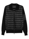Paul & Shark Quilted Wool-panel Jacket In Black