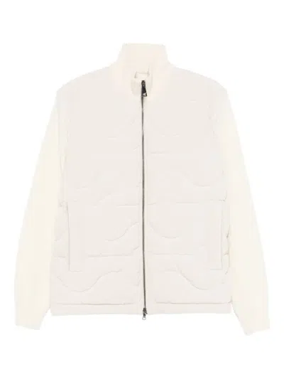 Paul & Shark Quilted Zip Cardigan In Neutral