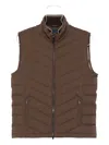 Paul & Shark Quilted Zip-front Gilet In Brown