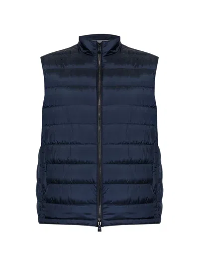 Paul & Shark Quilted Zip Jacket In Blue