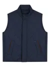 Paul & Shark Quilted Zip-up Gilet In Blue