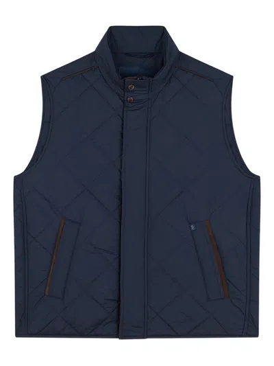 Paul & Shark Quilted Zip-up Gilet In Blue